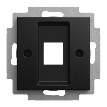 BUSCH-JAEGER središnja ploča Modular Jack 1-struka s nosivim prstenom, crna mat 2CKA001753A0248