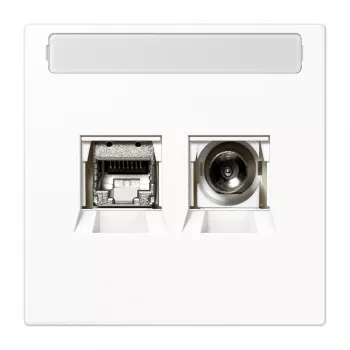 JUNG MMDLS4521WW Multimedia Socket with TV, Radio, and Satellite Connections, Alpine White