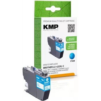 KMP obnovljena cijan tintna patrona za Brother LC422XLC (1500 stranica)
