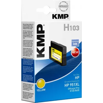 KMP H103 Yellow Compatible Ink Cartridge 30 ml (Replaces HP 951XL) for HP Officejet Pro 251dw, 276dw, 8100, 8600, 8610, 8620, 8630 1723,4009