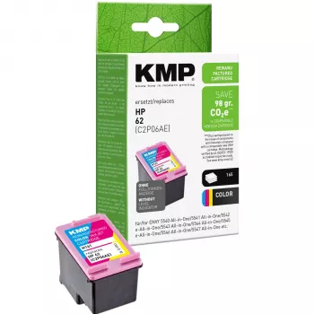 KMP H161 Tri-Colour Ink Cartridge (Cyan, Magenta, Yellow) for HP 62 - 4.5 ml 1741.4830