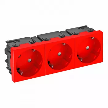 OBO BETTERMANN Connect 45 STD-D3SC SRO3 3-struka SCHUKO utičnica, 33° zakrenuta, crna 6120509