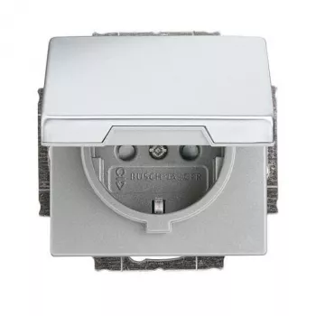 Busch-Jaeger 20 EUKB-866 SCHUKO Socket Outlet Insert, Stainless Steel (2CKA002018A1521)