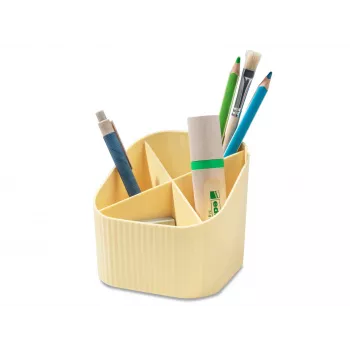 HAN X-LOOP držač olovaka, pastelno žuti, plastika, 4 pretinca, 111 x 111 x 105 mm, 17238-815D