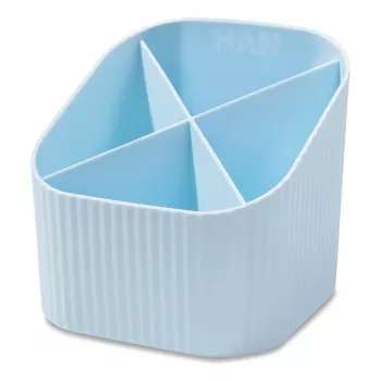 HAN X-LOOP držač olovaka, pastelno plavi, 4 pretinca, 11,1 x 11,1 x 10,5 cm, 17238-884D