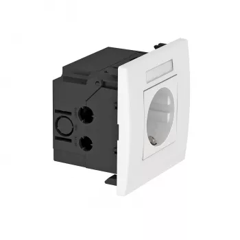 OBO Bettermann BSF Device Installation Socket 1-Gang Schuko Pure White IP20 Flush-Mounted 6119421