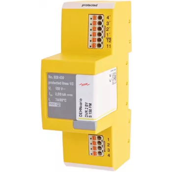 DEHN DVR 2 BY S 150 FM Kombinirani odvodnik udarnih struja i prenapona tip 1+2, 2-polni, 230 V AC, montaža na DIN tračnicu, s daljinskom signalizacijom 928430