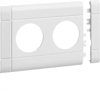 Hager Cover Plate 2-Gang Socket Outlet for BRH Trunking Traffic White (RAL 9016) GB100209016