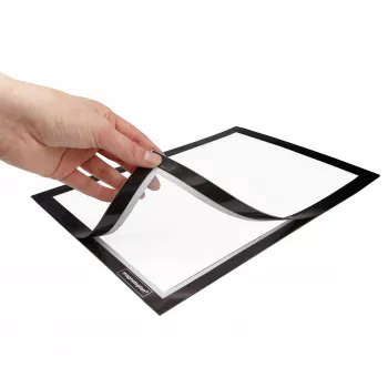 MAGNETOPLAN HOLTZ magnetofix dvostrani samoljepljivi info okvir, DIN A6, crni, na preklapanje 1132112