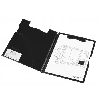 MAGNETOPLAN HOLTZ magnetoplan magnetska mapa s klipom, crna podloga za pisanje s magnetskim mehanizmom za sklapanje, prianja na magnetske površine – 1 komad (1131612)