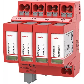 DEHN DEHNguard MP TNS 275 FM tip 2 odvodnik prenapona, 4-polni, 275V, 40kA, DIN tračnica 942405