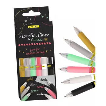 ONLINE® Classic set akrilnih markera 1,0 mm, 6 različitih boja (18631/6)