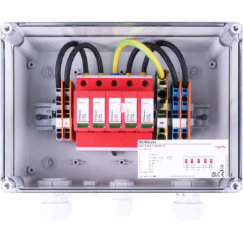 DEHN DCU 2 YPV 1100 2M 1S tip 2 zaštita od prenapona za fotonaponske sustave, 2 MPPT, 1 string po MPPT, 1100 V DC, kućište IP65 900921