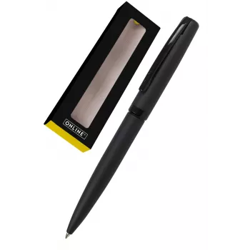 ONLINE SCHREIBGERÄTE Eleganza kemijska olovka, crno kućište, plava tinta, rotacijski mehanizam, metal, sjajni lak 34752
