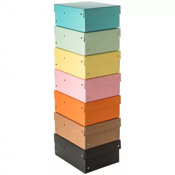 FALKEN PURE Storage Box 1250 Sheets Pastel Assorted 5-Pack 18x25x10 cm 22001968000F