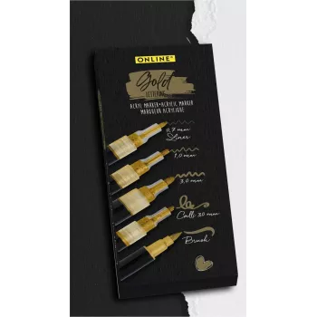 ONLINE SCHREIBGERÄTE Gold Lettering set akrilnih markera zlatna 5 komada (18517)