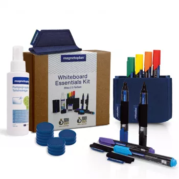 MAGNETOPLAN HOLTZ Whiteboard Essentials Kit plavi - brisač i magnetska polica (1230914)