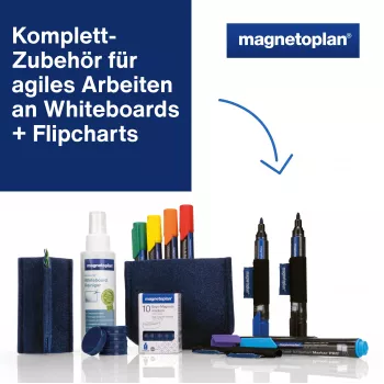 MAGNETOPLAN HOLTZ Whiteboard Essentials Kit plavi - brisač i magnetska polica (1230914)