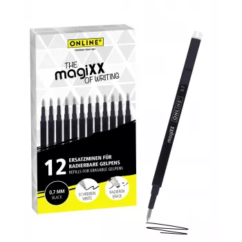 ONLINE magiXX uložak za gel olovku crni 0,7 mm, 12 komada (40168)