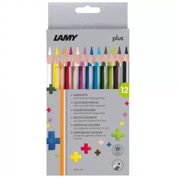 LAMY plus trokutaste bojice, kartonska kutija od 12 komada, ergonomski trokutasti oblik, mat površina, razne boje (1222007)