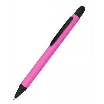 ONLINE SCHREIBGERÄTE ALU Stylus kemijska olovka pink s plavom tintom, aluminijsko kućište, kapacitivni stylus, mehanizam na pritisak, punjiva, 1 kom (32117/3D)