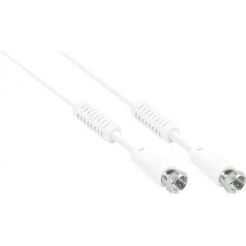 GoodConnections F-Type na F-Type koaksijalni kabel s feritnom jezgrom, 100% oklopljeni, 2,5 m, bijeli (S-FP25W)