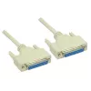 GoodConnections Null Modem Cable, DB25 Female to DB25 Female, 3m, Nickel Plated, Double Shielded, Black 4030-3