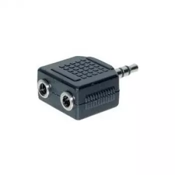 GoodConnections AD-352BU audio Y-adapter kabel 3,5mm stereo utikač na 2x 3,5mm stereo utičnicu 20cm crni