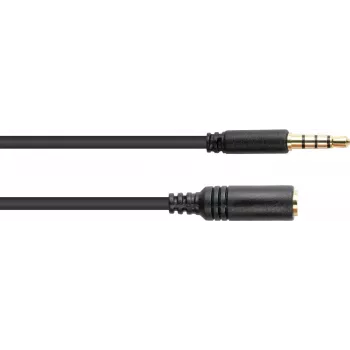 GoodConnections 3,5mm 4-polni TRRS produžni kabel, utikač na utičnicu, 2m, crni AS-35V4B2
