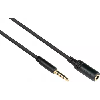 GoodConnections 3,5mm TRRS audio produžni kabel, utikač na utičnicu, 5m, crni AS-35V4B5