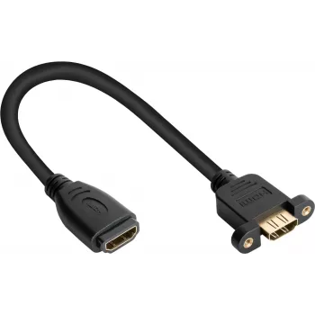 Good Connections HDMI instalacijski kabel, HDMI tip A utičnica na panel-mount utičnicu, 0,3 m, crni HDMI-AD23