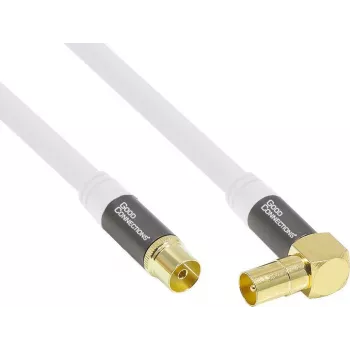 Good Connections GC-M2070 SmartFLEX TV kutni antenski kabel - 30 m - IEC koaksijalni utikač kutni na utičnicu - četverostruko oklopljen 120dB 75 Ohm - pozlaćeni priključci - bijeli