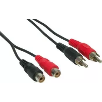 GoodConnections 5m RCA audio produžni kabel, 2x RCA utikač na 2x RCA utičnicu, stereo, crni AS-5CV2