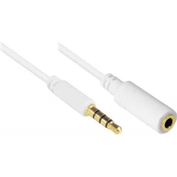 GoodConnections AS-35V4W2 3,5mm 4-polni audio produžni kabel, utikač na utičnicu, bijeli, 2m