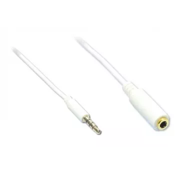 GoodConnections AS-35V4W2 3,5mm 4-polni audio produžni kabel, utikač na utičnicu, bijeli, 2m