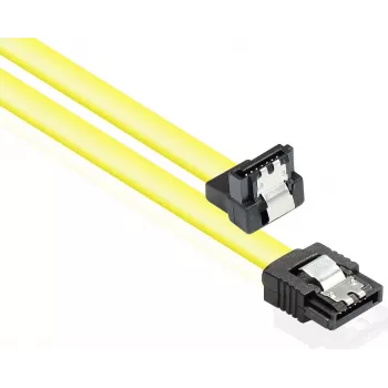 GoodConnections SATA 6 Gb/s kabel s metalnom kopčom, kutni, 0,50 m, žuti 5047-AW05Y