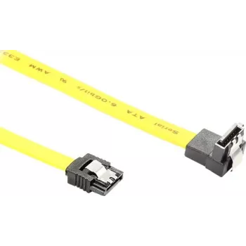 GoodConnections SATA 6 Gb/s kabel s metalnom kopčom, kutni, 0,50 m, žuti 5047-AW05Y