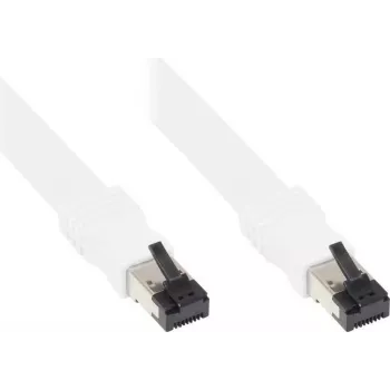 GoodConnections Cat. 8.1 plosnati mrežni kabel U/FTP PiMF LSZH bijeli 0,5m 40Gbps 2000MHz 8080-F005W