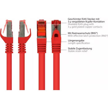 GoodConnections Alcasa 8060-400R Cat6 S/FTP mrežni kabel, RJ45 utikač na utikač, 40 m, pozlaćeni