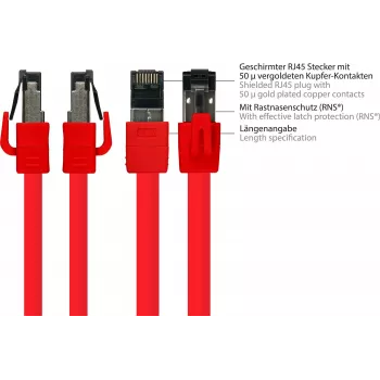 GoodConnections Alcasa 8080-015R Cat8.1 S/FTP mrežni kabel 1,5m crveni