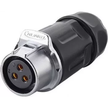 GoodConnections IC01-20P302 S1 Power industrijski konektor (3-Pin) utični utikač s klik mehanizmom, lemljeni spoj, M20