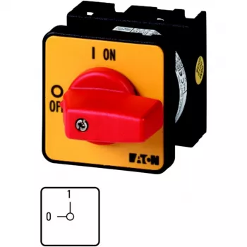 Eaton T0-1-102/E-RT Cam Switch, 2-Pole, 20 A, Front Mount, Red/Yellow 009046