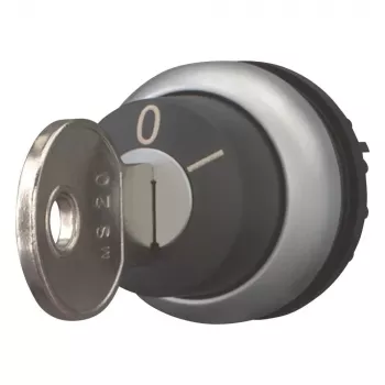 Eaton M22-WRS-MS20 ključni preklopni pogon, 2 položaja, uglavljivanje, ključ MS20, titan-metalni prednji prsten, crna 111779