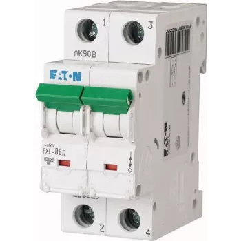 Eaton PXL-B6/2 zaštitni prekidač strujnog kruga (MCB), 2-polni, B karakteristika, 6 A, 10 kA, DIN tračnica 236225
