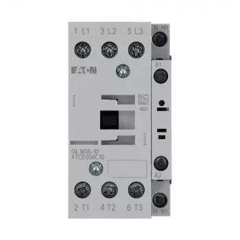 Eaton DILM38-10 Power Contactor, 230 V AC 50 Hz / 240 V AC 60 Hz Coil, 3-Pole, 38 A, 1 NO Auxiliary Contact 112428