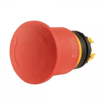 Eaton M22-PVT45P gumb za nužno zaustavljanje, gljiva glava, 45 mm, crveni gumb, žuti prsten, povlačenje za otključavanje 121462