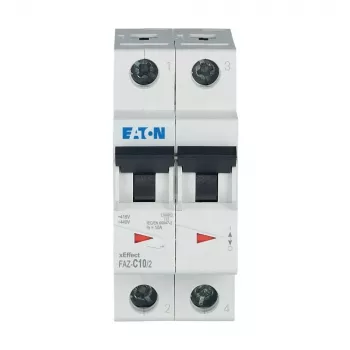 Eaton FAZ-C10/2 zaštitni prekidač (MCB), 10 A, 2-polni, tip C, 400 V AC, 10 kA 278756