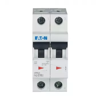Eaton FAZ-C10/2 zaštitni prekidač (MCB), 10 A, 2-polni, tip C, 400 V AC, 10 kA 278756