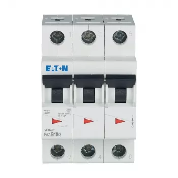 Eaton FAZ-B10/3 zaštitni prekidač tip B, 10 A, 3-polni, 10 kA 278843