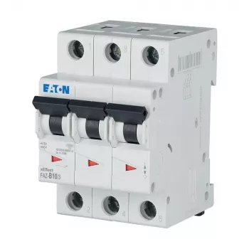 Eaton FAZ-B10/3 zaštitni prekidač tip B, 10 A, 3-polni, 10 kA 278843